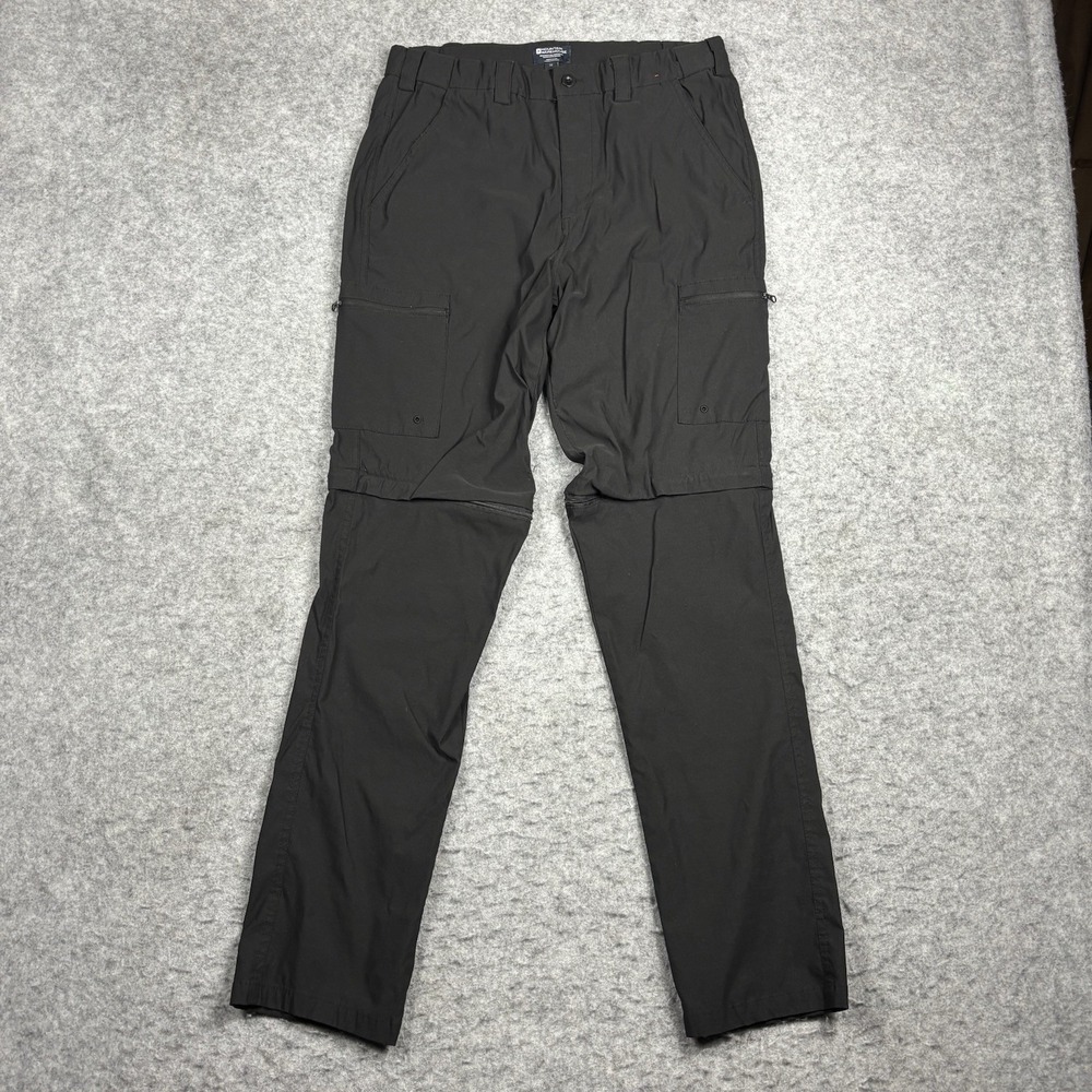 Mountain Warehouse Convertible Cargo Outdoors Hiking Utility Pants Mens Black 32